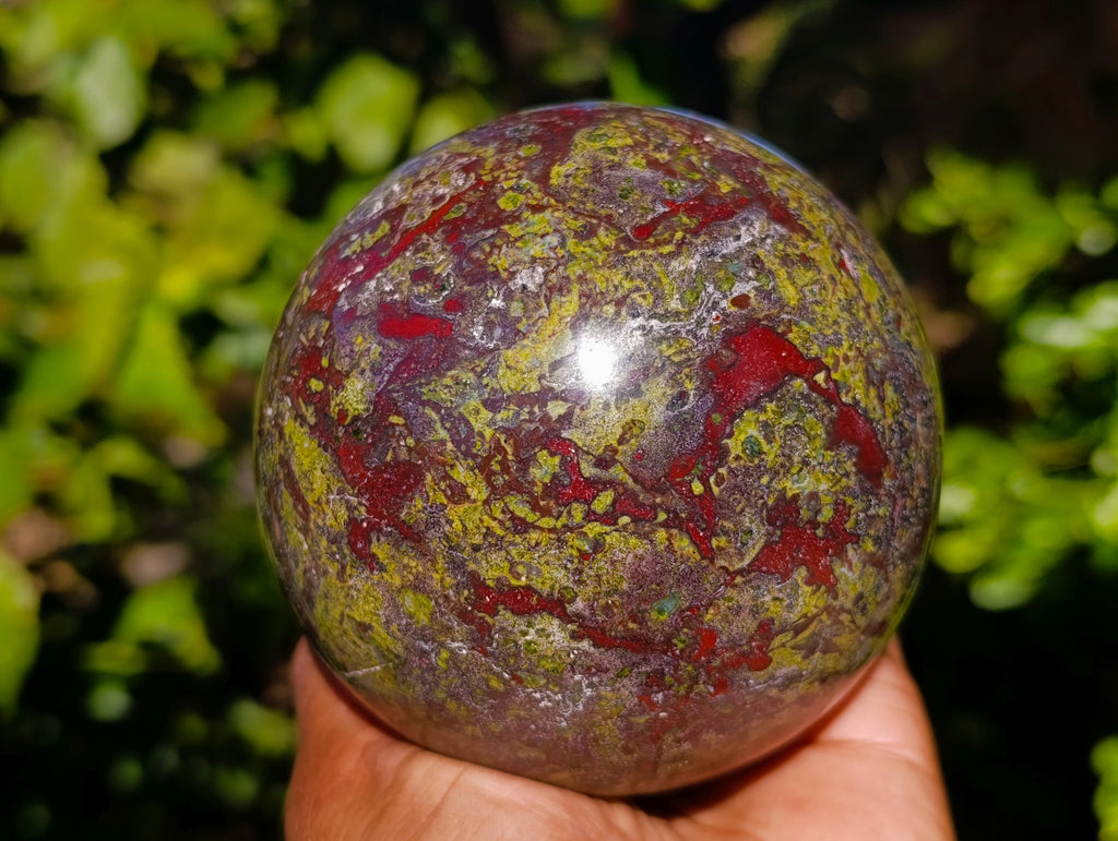 Polished Bastite Dragons Blood Stone Sphere-Ball x 1 From Tshipise, South Africa - Toprock Gemstones and Minerals 