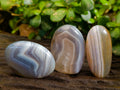 Polished Banded Agate Free Forms and Standing Free Forms x 17 From Madagascar - Toprock Gemstones and Minerals 