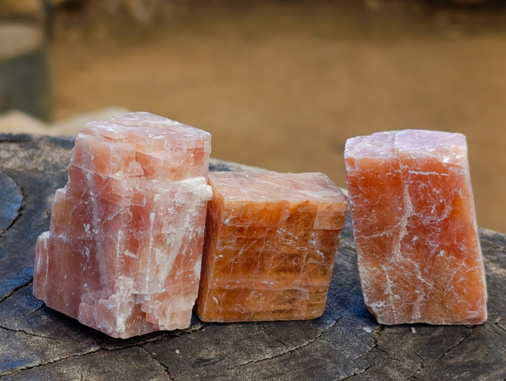 Natural Rhombohedral Sunset Orange Calcite Specimens x 34 From Spitzkop, Namibia - Toprock Gemstones and Minerals 