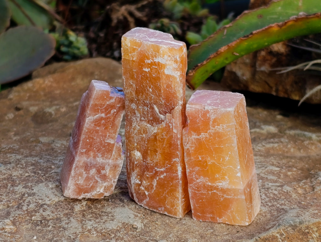 Natural Rhombohedral Sunset Orange Calcite Specimens x 34 From Spitzkop, Namibia - Toprock Gemstones and Minerals 