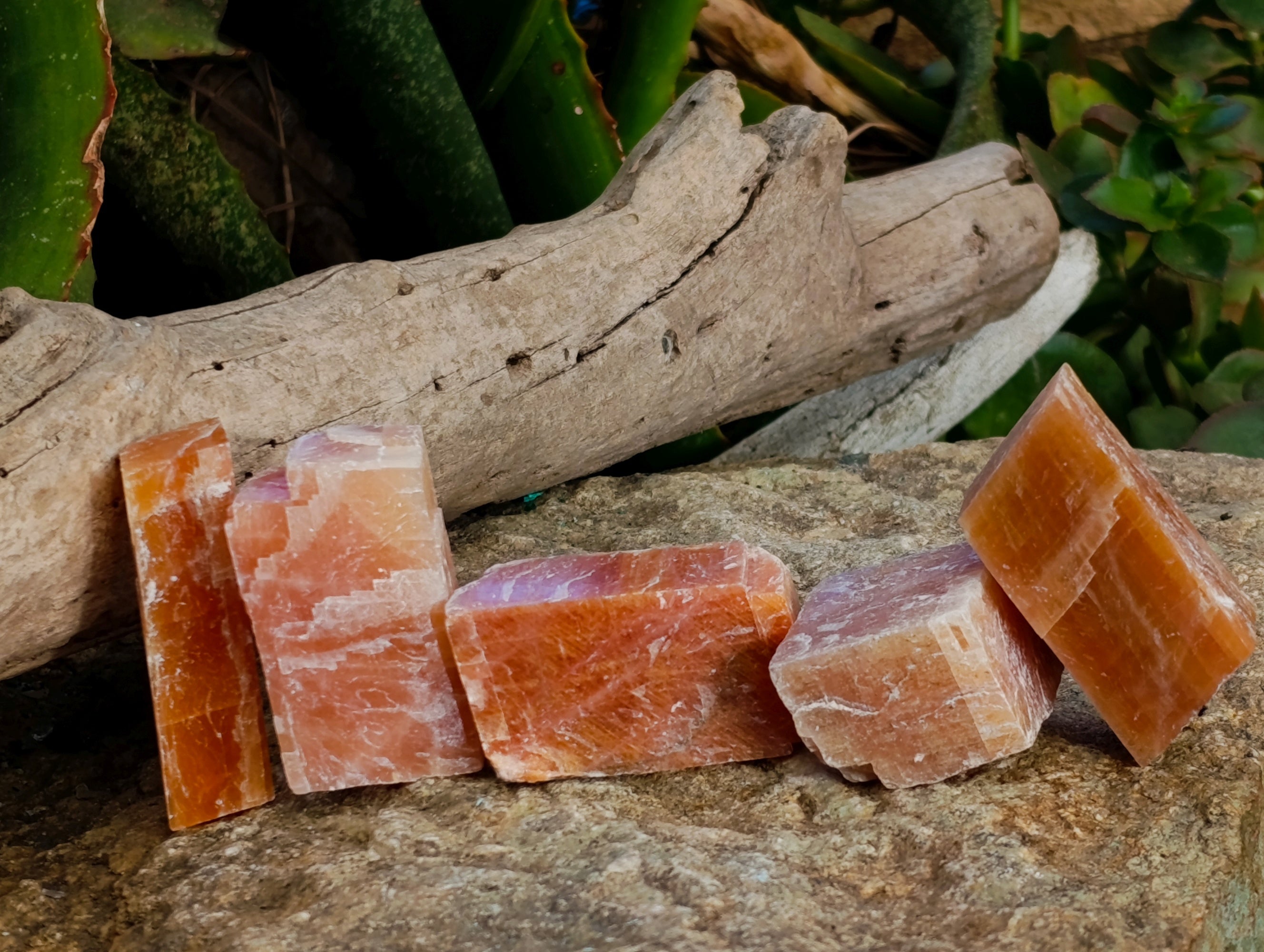 Natural Rhombohedral Sunset Orange Calcite Specimens x 34 From Spitzkop, Namibia - Toprock Gemstones and Minerals 
