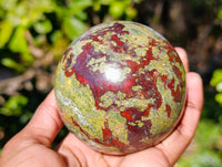 Polished Bastite Dragons Blood Stone Sphere-Ball x 2 From Tshipise, South Africa - Toprock Gemstones and Minerals 