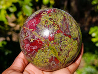 Polished Bastite Dragons Blood Stone Sphere-Ball x 2 From Tshipise, South Africa - Toprock Gemstones and Minerals 