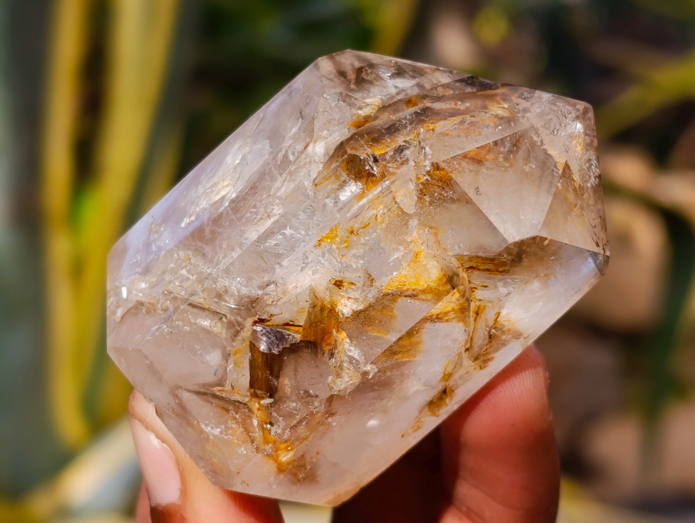 Polished Smokey Quartz and Window Amethyst Crystals x 6 From Madagascar - Toprock Gemstones and Minerals 