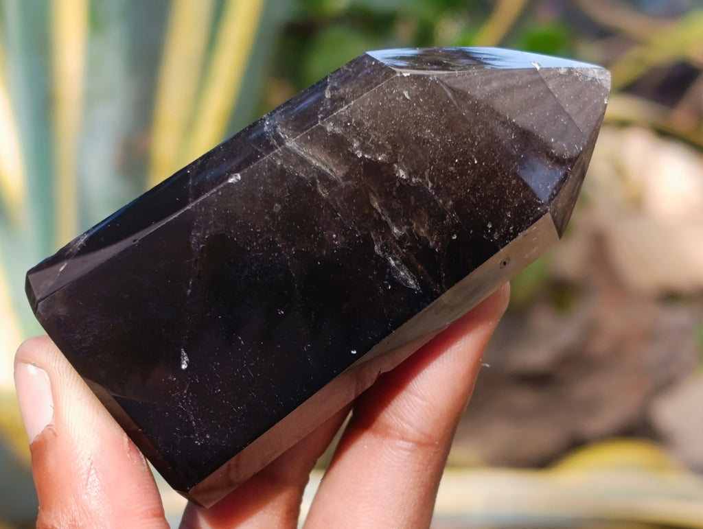 Polished Smokey Quartz and Window Amethyst Crystals x 6 From Madagascar - Toprock Gemstones and Minerals 