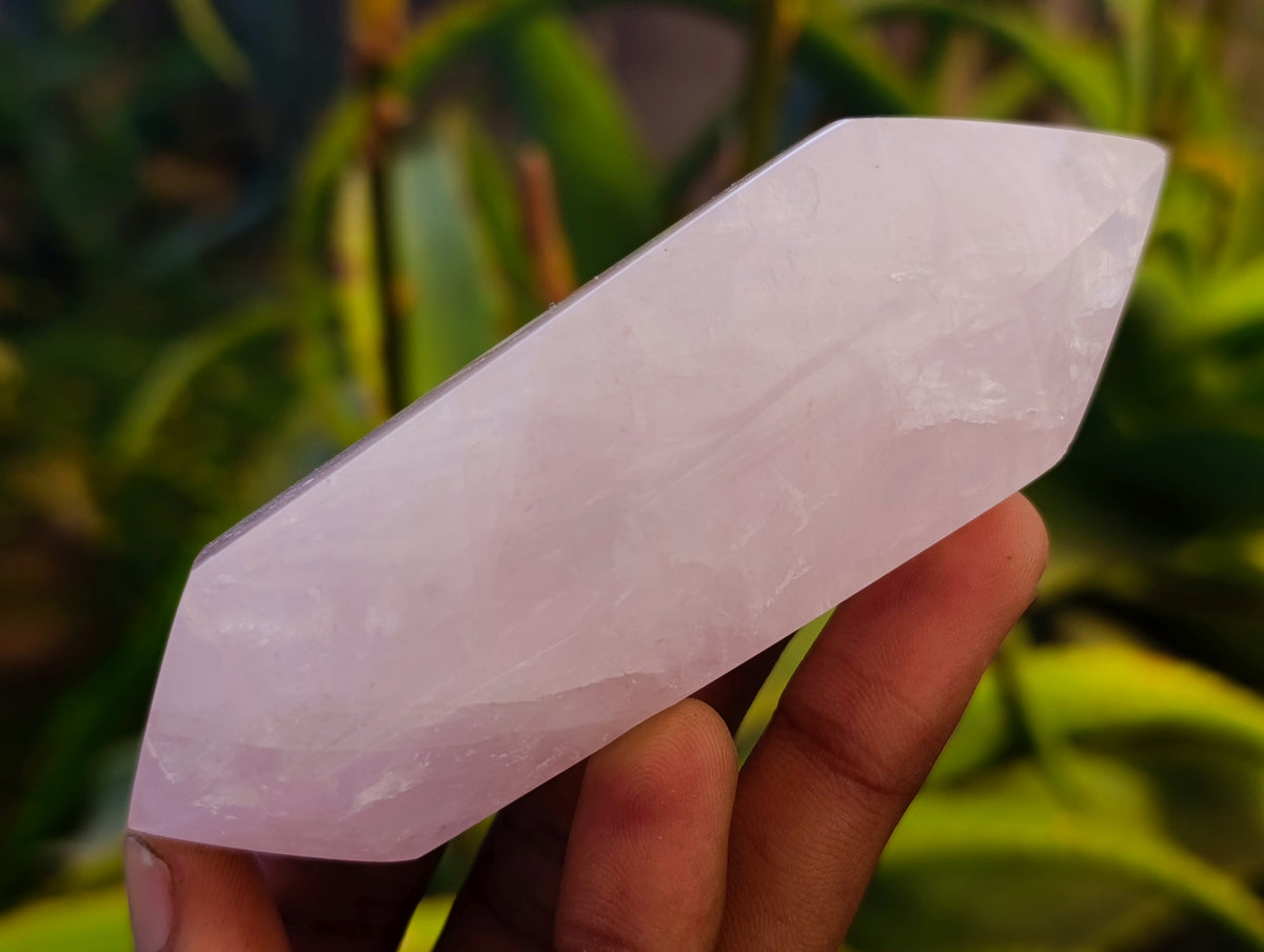 Polished Double Terminated Rose Quartz Points x 6 Ambatondrazaka, Madagascar - Toprock Gemstones and Minerals 