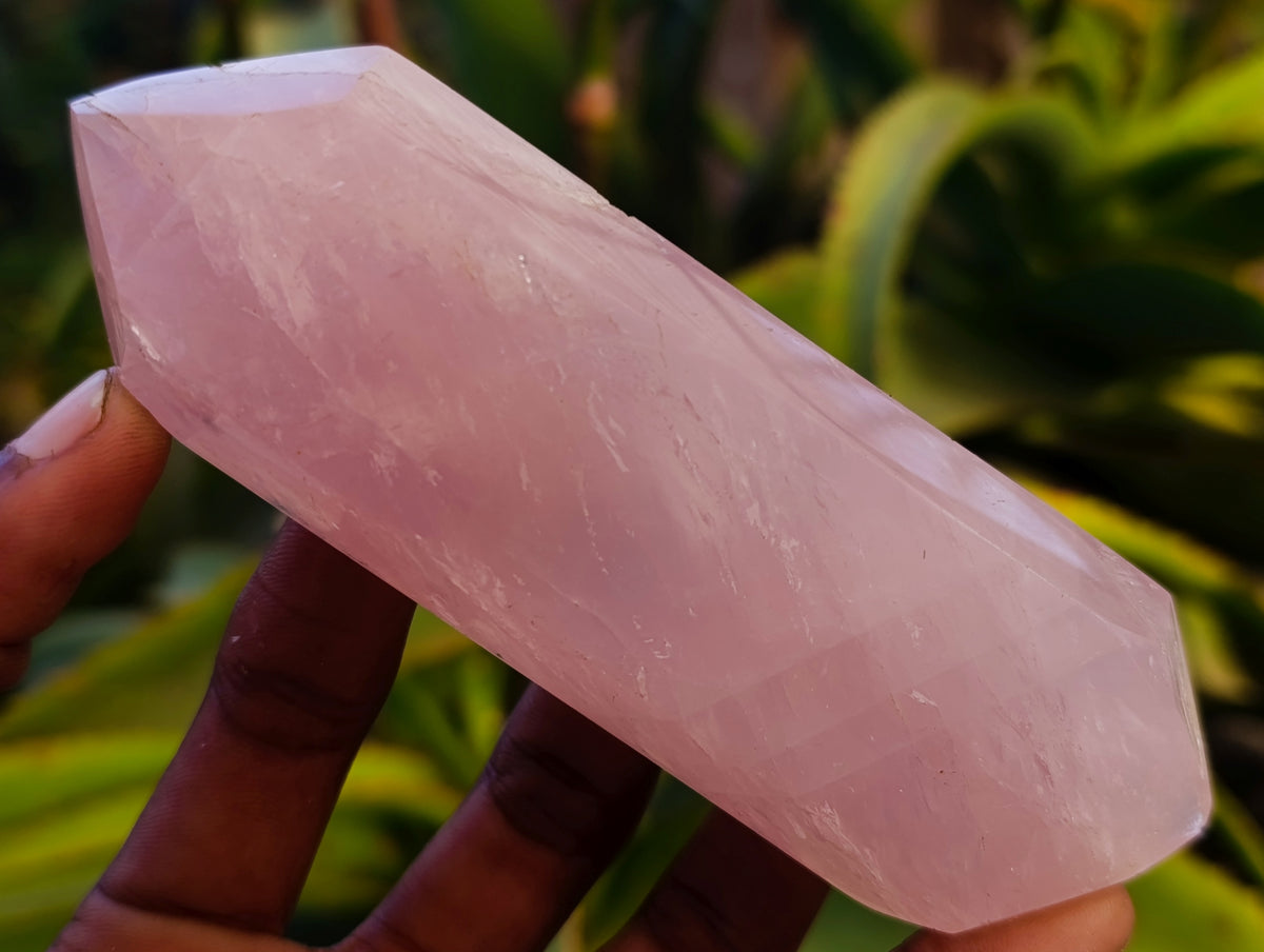 Polished Double Terminated Rose Quartz Points x 6 Ambatondrazaka, Madagascar - Toprock Gemstones and Minerals 