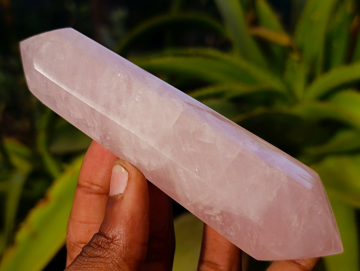 Polished Double Terminated Rose Quartz Points x 6 Ambatondrazaka, Madagascar - Toprock Gemstones and Minerals 