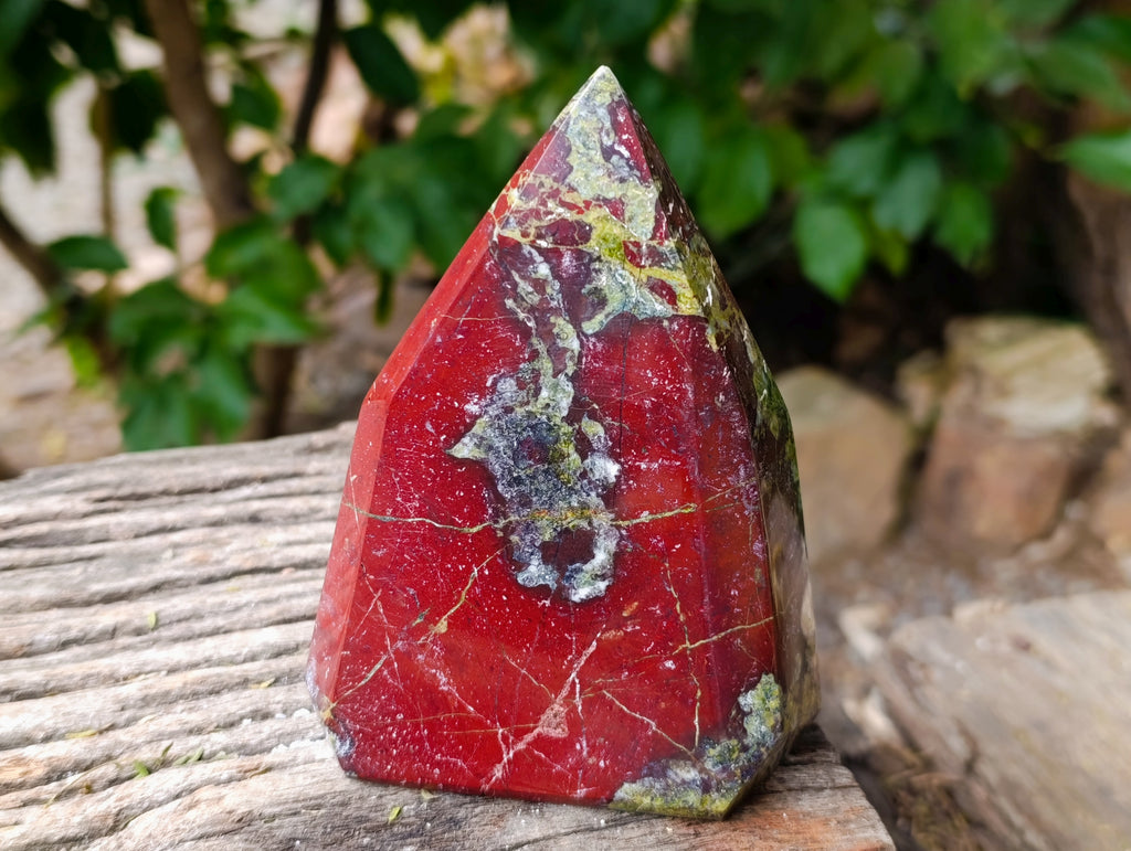 Polished Bastite Dragons Blood Stone Points x 2 From Tshipise, South Africa - Toprock Gemstones and Minerals 