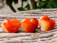Polished Mini Carnelian Agate "Jewellery" Gemstone Hearts x 20 From Madagascar