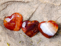 Polished Mini Carnelian Agate "Jewellery" Gemstone Hearts x 20 From Madagascar