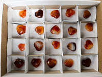 Polished Mini Carnelian Agate "Jewellery" Gemstone Hearts x 20 From Madagascar