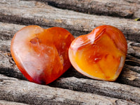 Polished Mini Carnelian Agate "Jewellery" Gemstone Hearts x 20 From Madagascar