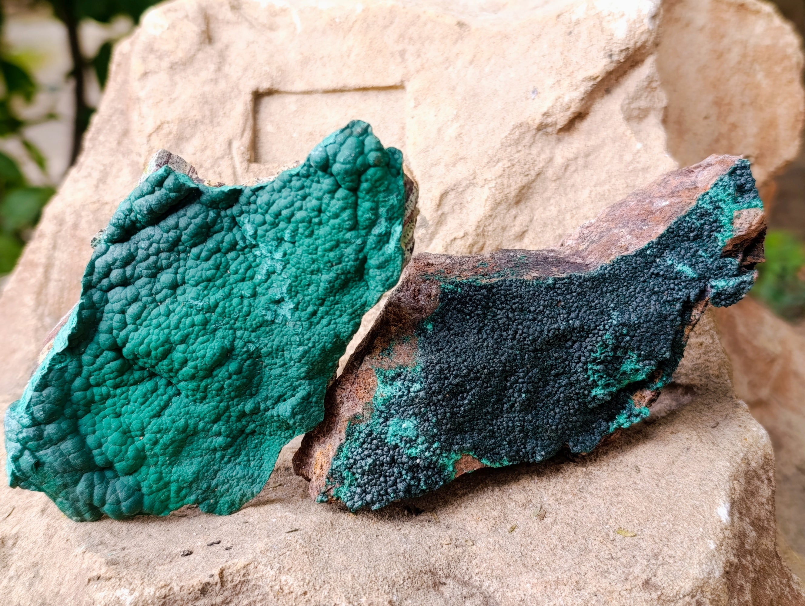 Natural Crystalline and Botryoidal Malachite Specimens x 4 From Tenke Fungurume, Congo - Toprock Gemstones and Minerals 