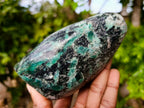 Polished Emerald Mica In Matrix Standing Free Forms x 2 From Mutoko, Zimbabwe - Toprock Gemstones and Minerals 