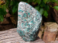 Polished Emerald Mica In Matrix Standing Free Forms x 2 From Mutoko, Zimbabwe - Toprock Gemstones and Minerals 