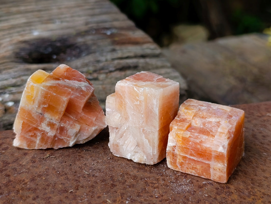 Natural Rhombohedral Sunset Orange Calcite Specimens x 35 From Spitzkop, Namibia - Toprock Gemstones and Minerals 