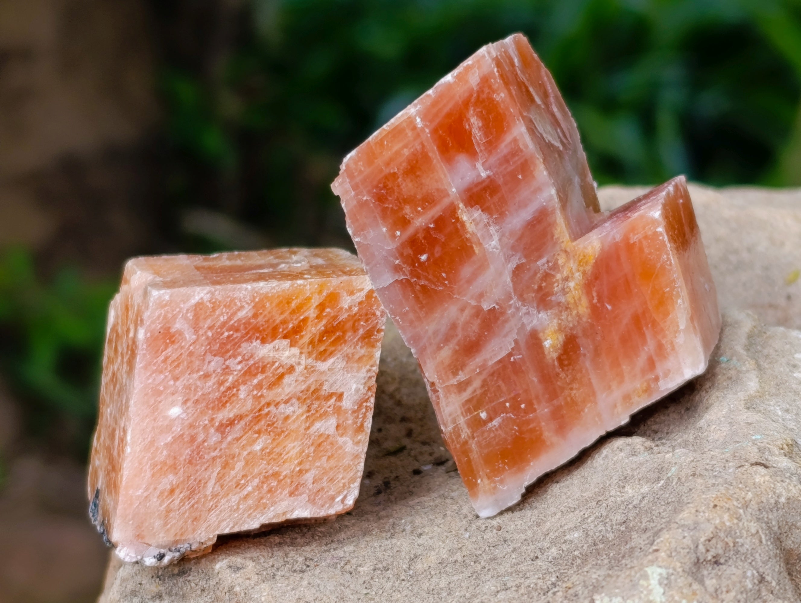 Natural Rhombohedral Sunset Orange Calcite Specimens x 35 From Spitzkop, Namibia - Toprock Gemstones and Minerals 