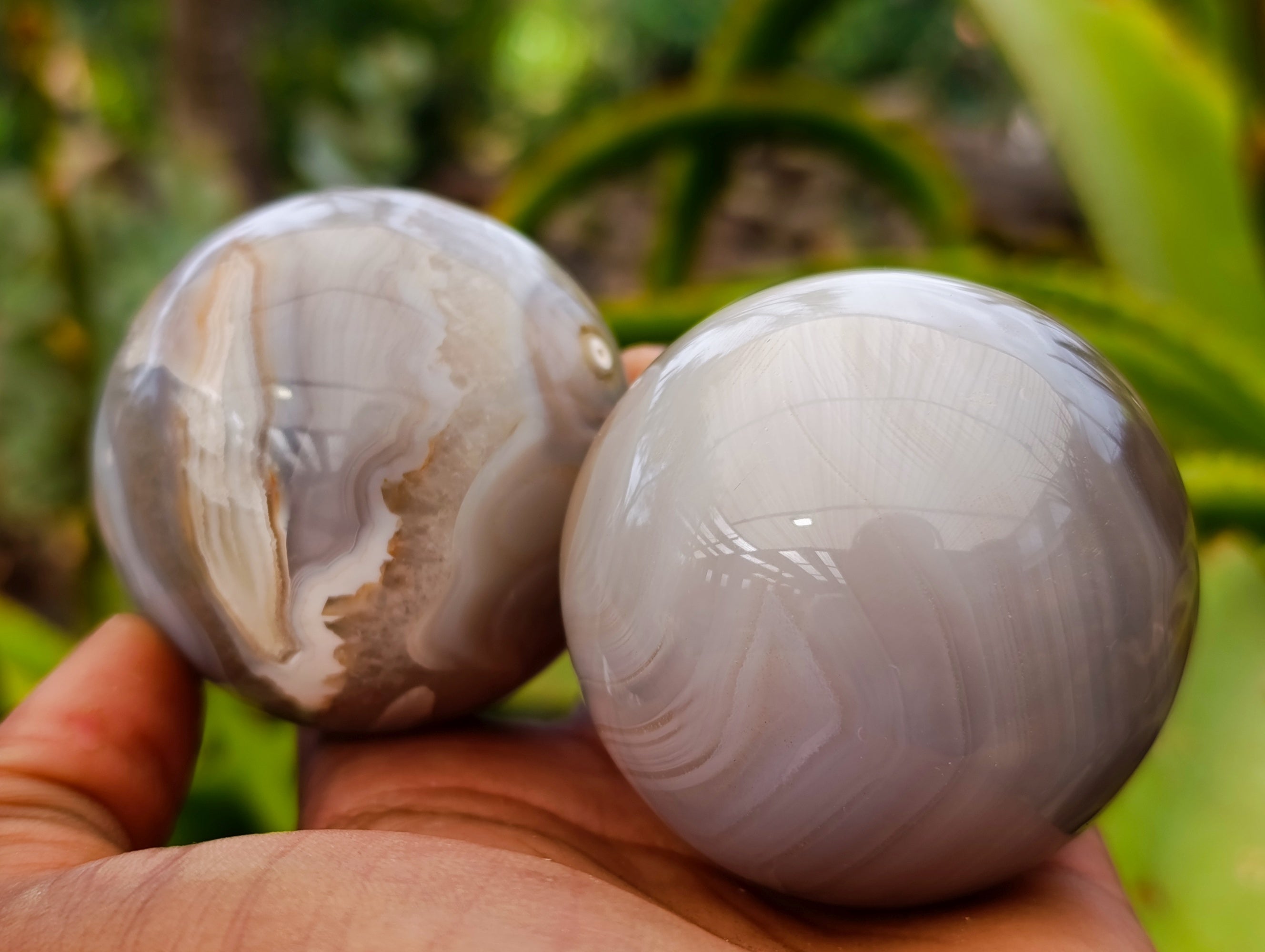 Polished Banded Agate Spheres x 4 From Madagascar - Toprock Gemstones and Minerals 