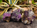 Natural Metallic Purpurite Cobbed Specimens x 3 From Erongo, Namibia - Toprock Gemstones and Minerals 
