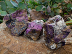 Natural Metallic Purpurite Cobbed Specimens x 3 From Erongo, Namibia - Toprock Gemstones and Minerals 