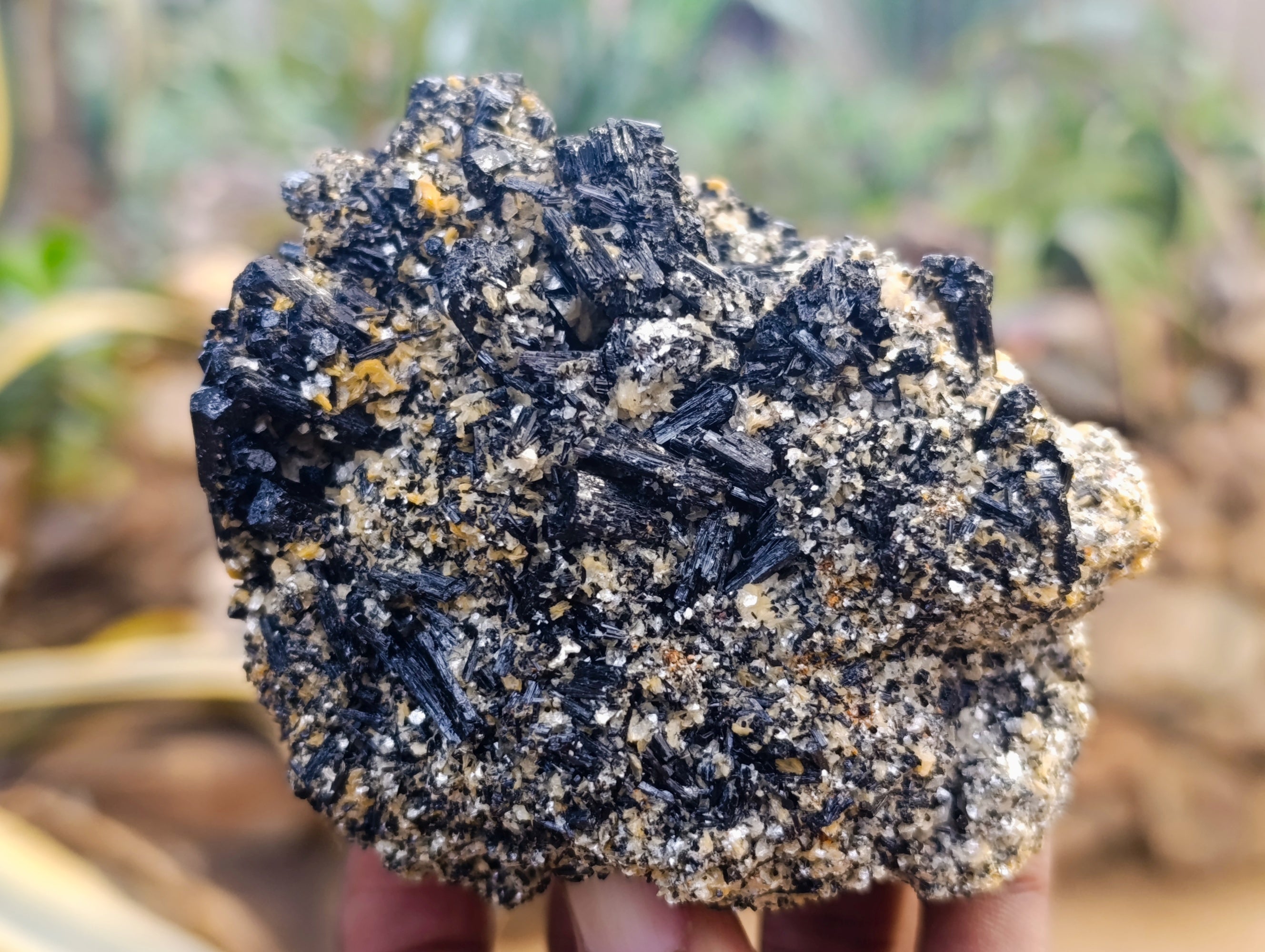 Natural Schorl Black Tourmaline Clusters x 2 From Erongo, Namibia - Toprock Gemstones and Minerals 