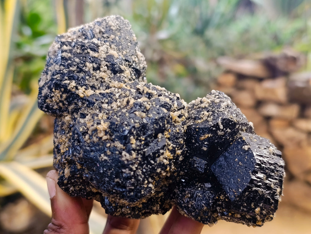 Natural Schorl Black Tourmaline Clusters x 2 From Erongo, Namibia - Toprock Gemstones and Minerals 