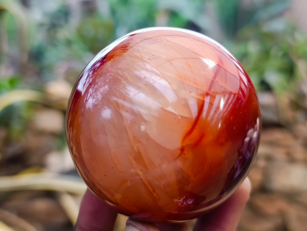 Polished Carnelian Agate Spheres x 3 From Madagascar - Toprock Gemstones and Minerals 