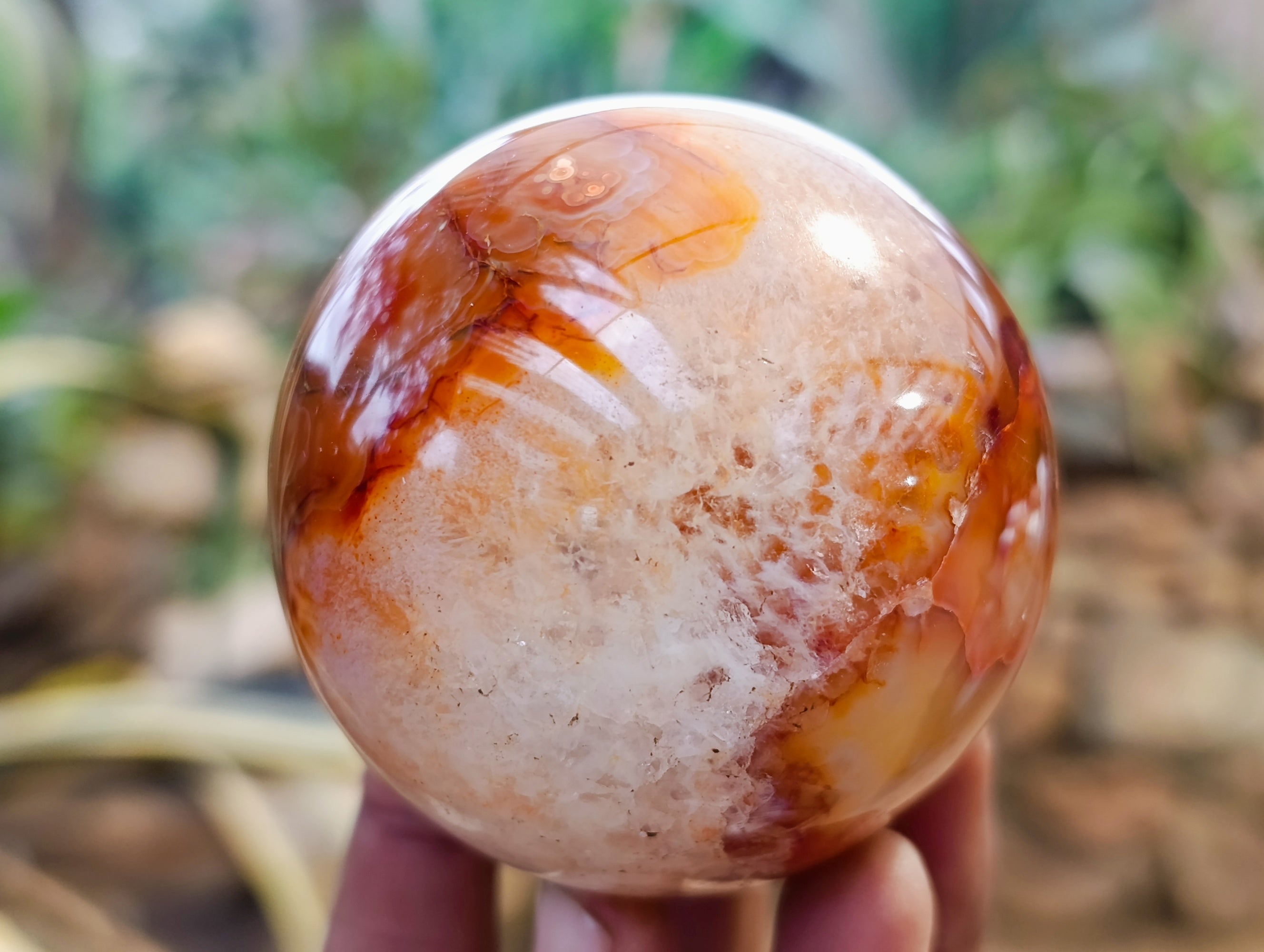Polished Carnelian Agate Spheres x 3 From Madagascar - Toprock Gemstones and Minerals 