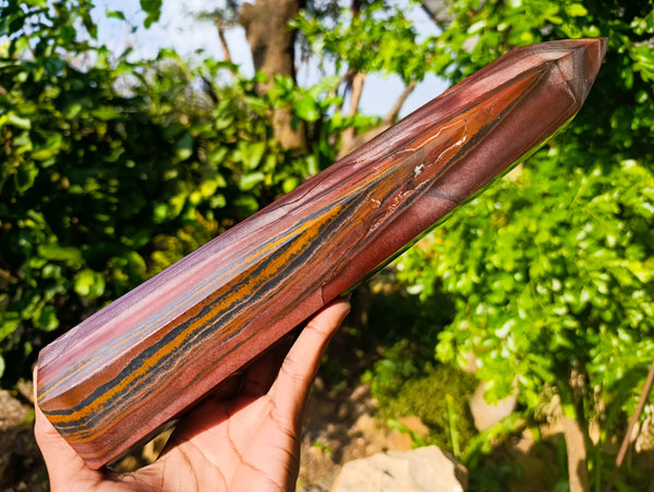 Polished Banded Tiger Iron Jasper Tower x 1 From Northern Cape, South Africa