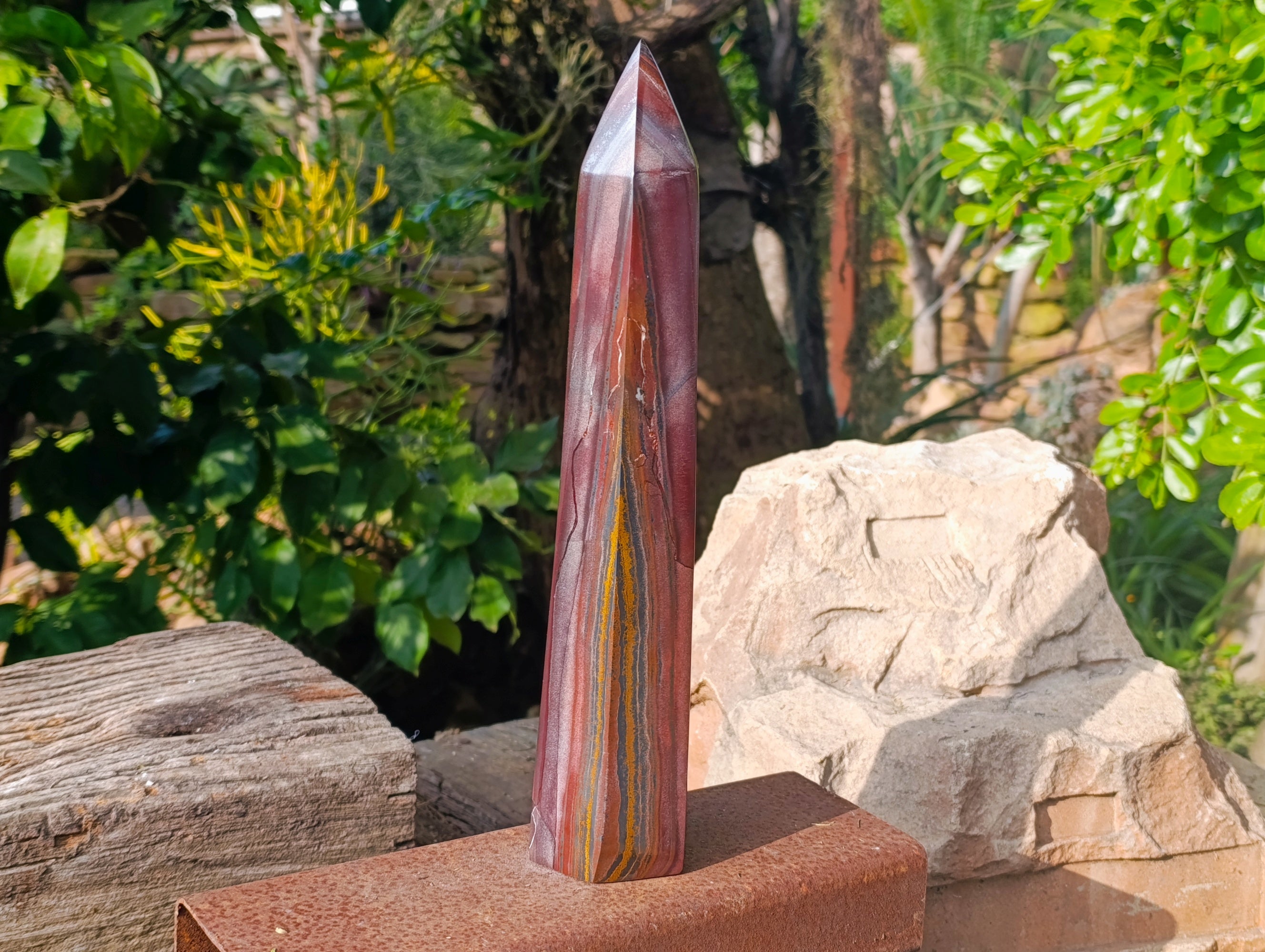 Polished Banded Tiger Iron Jasper Tower x 1 From Northern Cape, South Africa - Toprock Gemstones and Minerals 