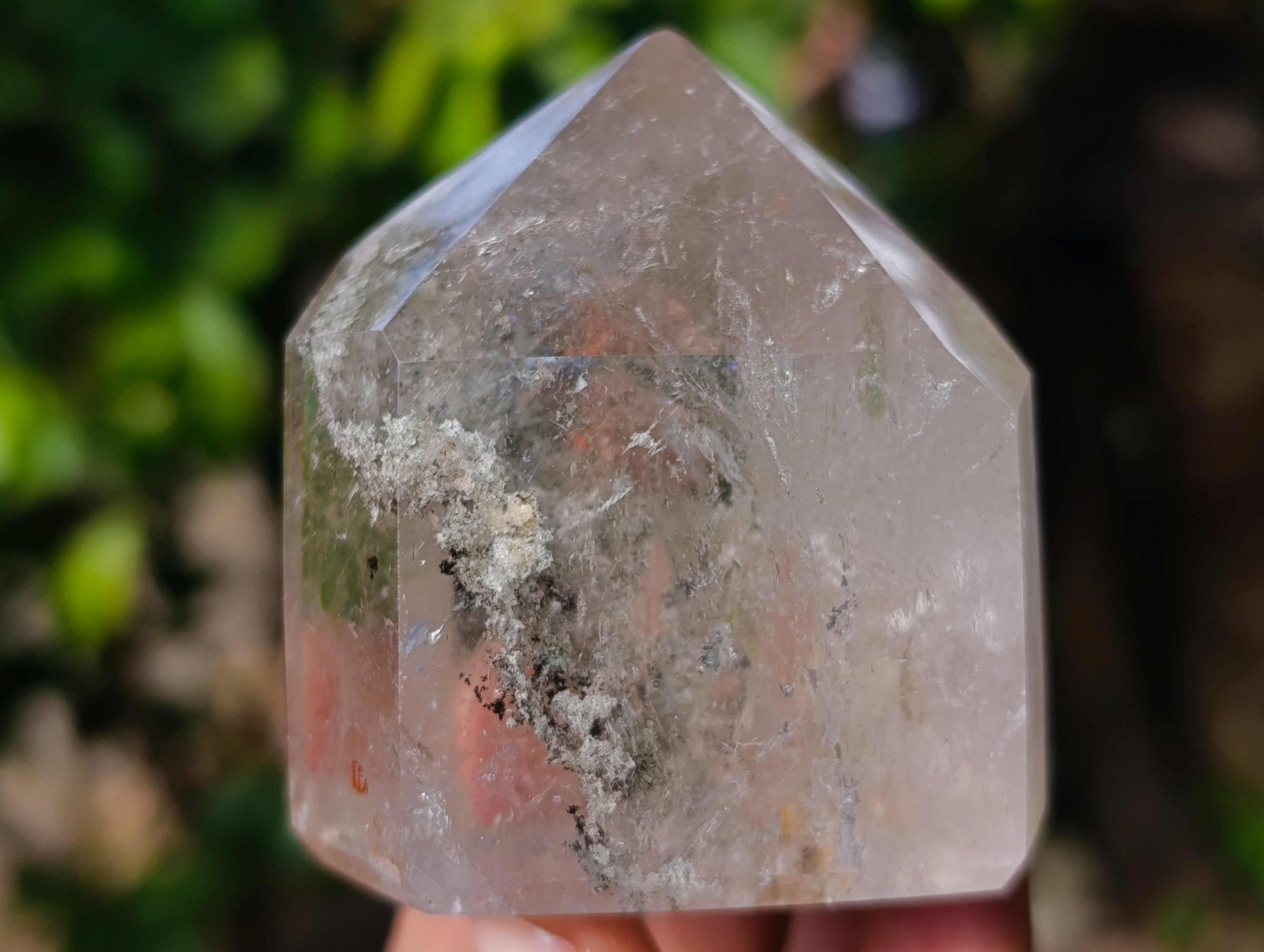 Polished Mixed Smokey Quartz & Chlorite "Moss "Inclusion Quartz Crystals x 3 from Madagascar - Toprock Gemstones and Minerals 