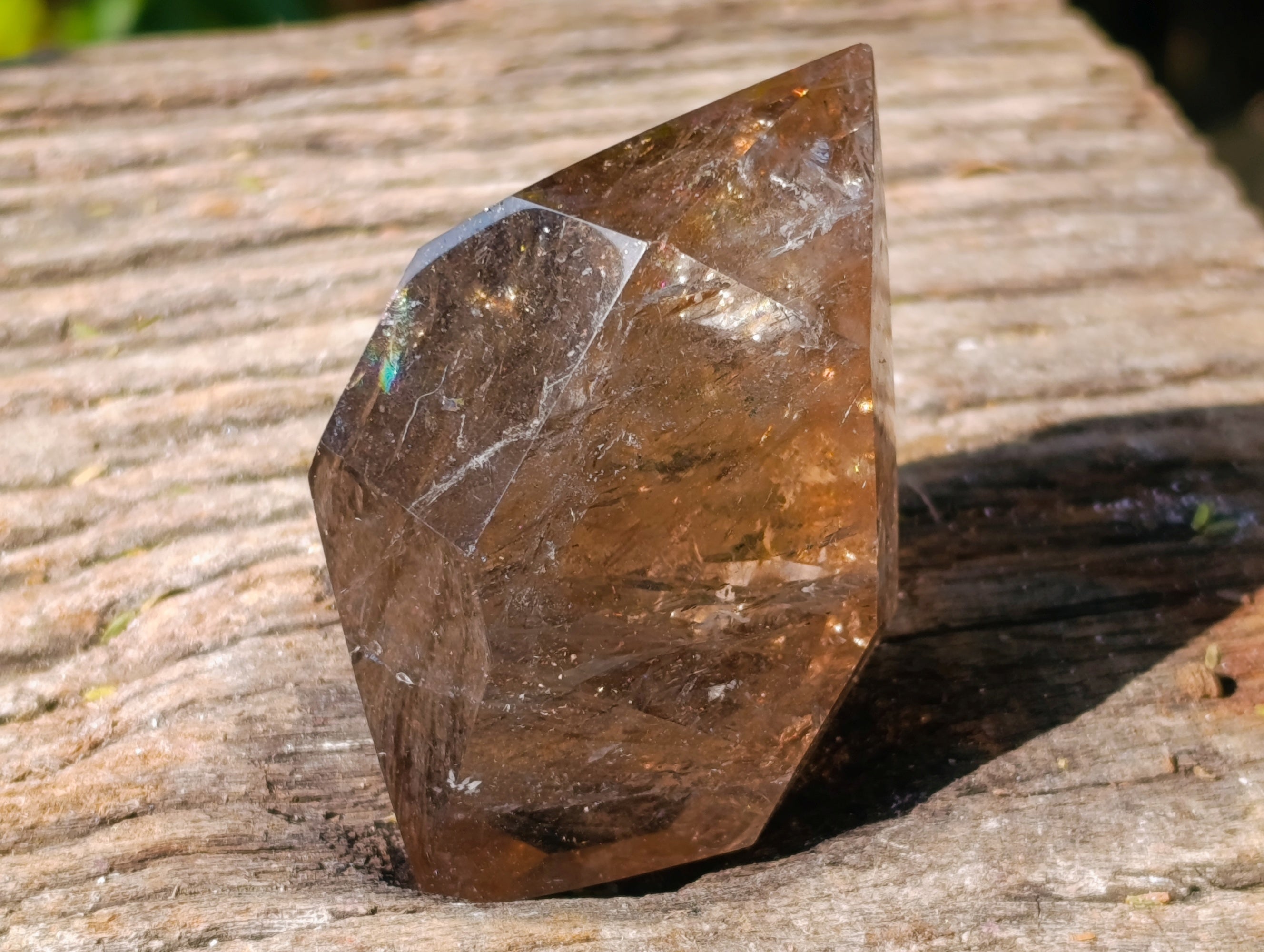 Polished Mixed Smokey Quartz & Chlorite "Moss "Inclusion Quartz Crystals x 3 from Madagascar - Toprock Gemstones and Minerals 