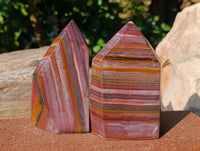 Polished Banded Tiger Iron Points x 2 From Northern Cape, South Africa - Toprock Gemstones and Minerals 