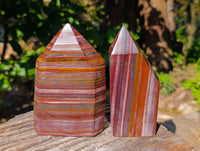 Polished Banded Tiger Iron Points x 2 From Northern Cape, South Africa - Toprock Gemstones and Minerals 