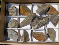 Natural Rare Pharaoh Stone Pyrite Cobbed Specimens x 12 From Iron Duke Mine, Zimbabwe - Toprock Gemstones and Minerals 