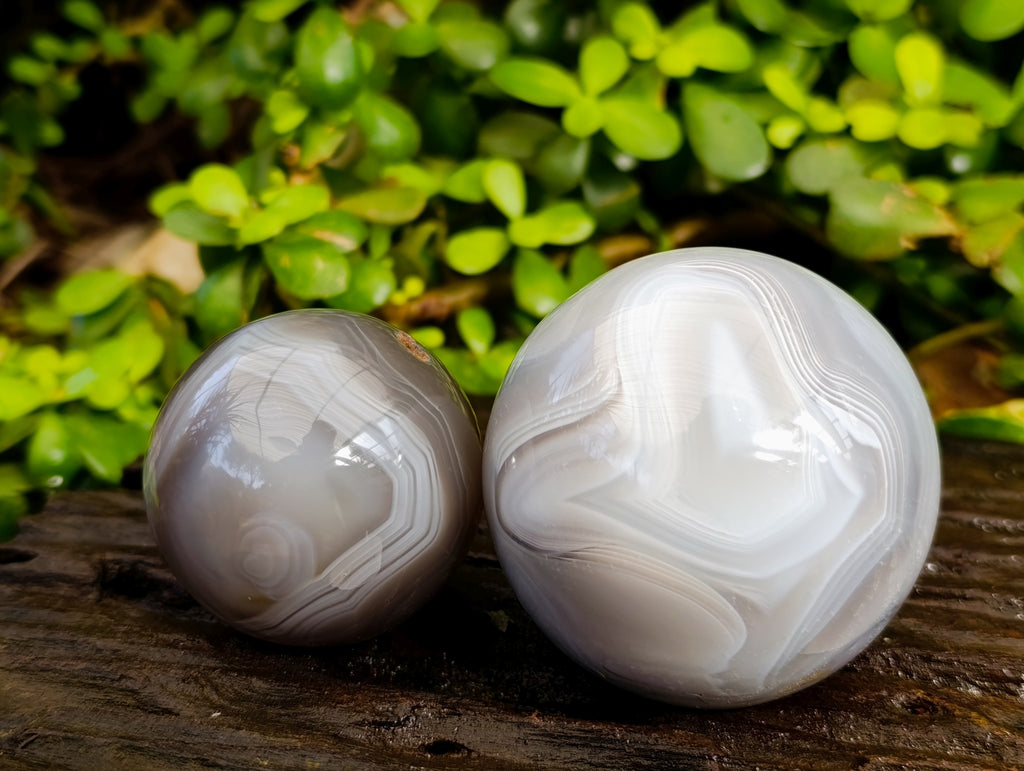 Polished Banded Agate Spheres x 4 From Madagascar - Toprock Gemstones and Minerals 