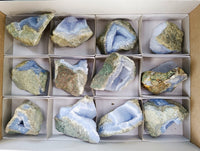 Natural Blue Lace Agate Geode x 12 From Nsanje, Malawi - Toprock Gemstones and Minerals 