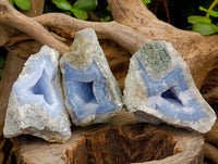 Natural Blue Lace Agate Geode x 12 From Nsanje, Malawi - Toprock Gemstones and Minerals 