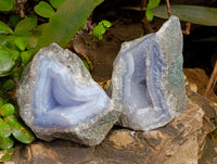 Natural Blue Lace Agate Geode x 12 From Nsanje, Malawi - Toprock Gemstones and Minerals 