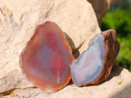 Polished On One Side Red Sashe River Agate Nodules x 20 From Zimbabwe - Toprock Gemstones and Minerals 