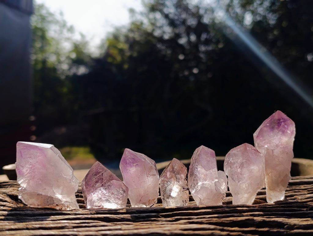 Natural Jacaranda Amethyst Single Quartz Crystals x 35 From Mumbwa, Zambia - Toprock Gemstones and Minerals 