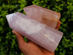 Polished Rose Quartz Crystal Points x 3 From Ambatondrazaka, Madagascar - Toprock Gemstones and Minerals 