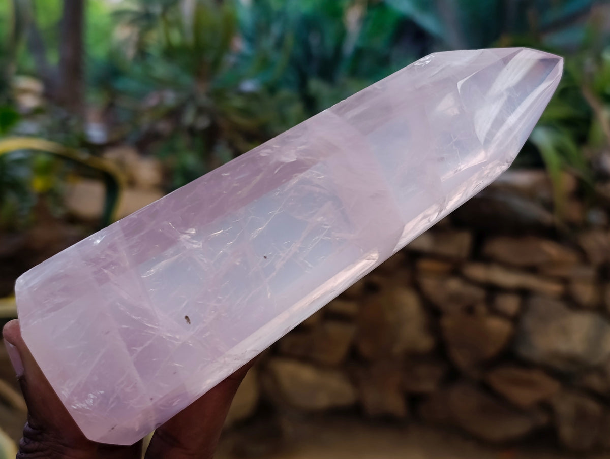 Polished Rose Quartz Crystal Points x 3 From Ambatondrazaka, Madagascar - Toprock Gemstones and Minerals 