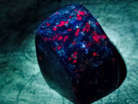 Polished Fluorescent Ruby Corundum In Chrome Verdite Standing Free Forms x 3 From Zimbabwe - Toprock Gemstones and Minerals 