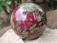 Polished Bastite Dragons Blood Stone Sphere-Ball x 2 From Tshipise, South Africa - Toprock Gemstones and Minerals 