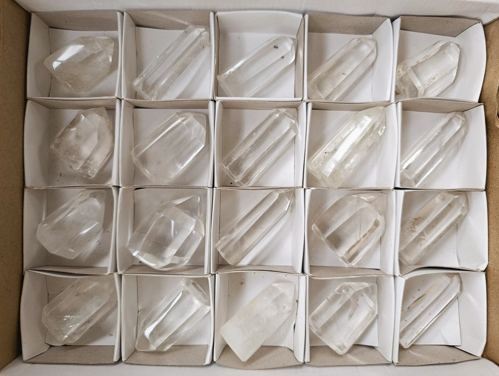 Polished Small Clear Quartz Crystals x 20 From Madagascar - Toprock Gemstones and Minerals 
