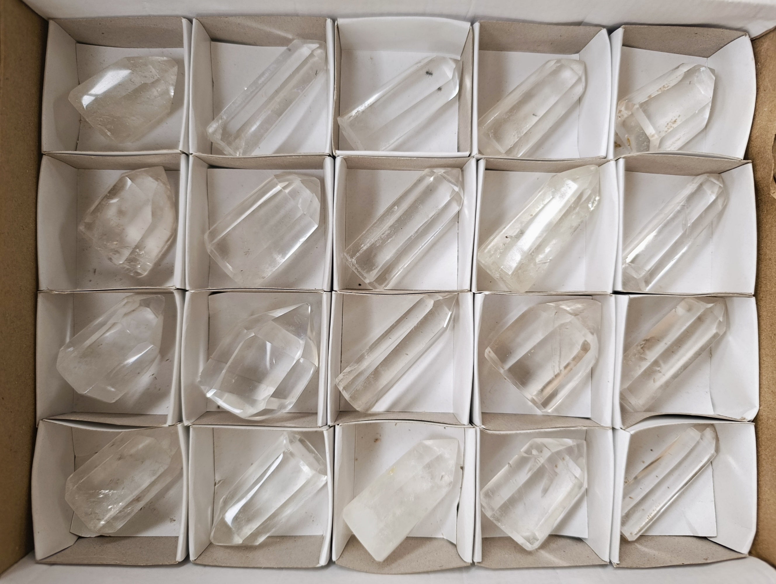 Polished Small Clear Quartz Crystals x 20 From Madagascar - Toprock Gemstones and Minerals 