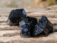 Natural Schorl Black Tourmaline Terminated Crystal Specimens with some Hyalite Opal x 35 From Erongo, Namibia - Toprock Gemstones and Minerals 