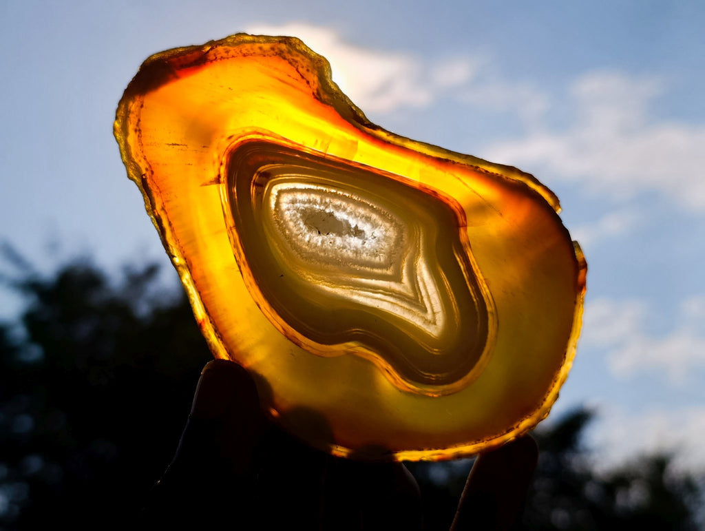 Polished Banded Agate Slices x 12 From Madagascar - Toprock Gemstones and Minerals 